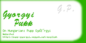 gyorgyi pupp business card